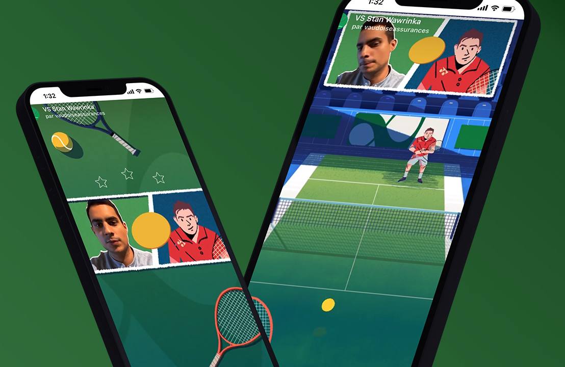 La Vaudoise × Stan Wawrinka, filtre Instagram de tennis